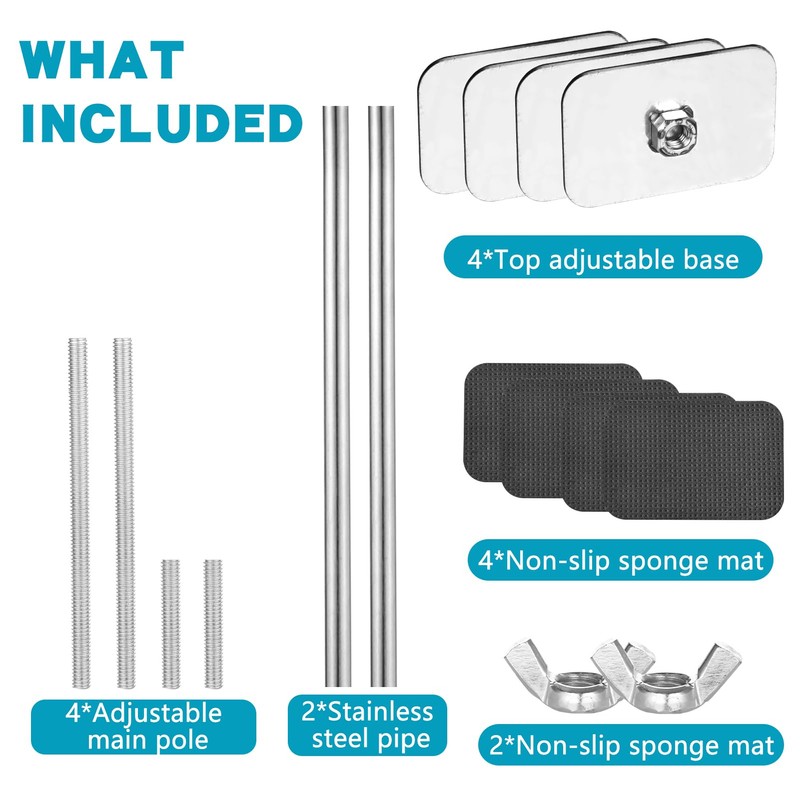 2 Pack Undermount Sink Brackets Adjustable, Stainless Steel Sink Support