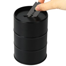 Linkidea Razor Blade Disposal Container Box, Metal Razor Disposal Case, Safe Bank for Storing Used, Wasted Blades (Black)