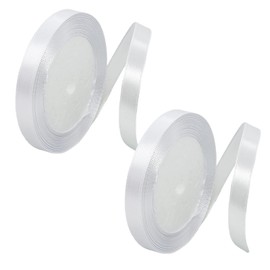 Ruban en Satin Blanc, 2 Pieces Ruban Mariage Satin Ruban Satinée pour Emballage Cadea