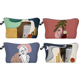 4 stück Kosmetiktasche Kleine Kosmetiktasche Segeltuch Multifunktionale Makeup Tasche mit Reißverschluss für Reise-DIY-Bastelschule