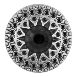 Ginger Snaps Champion - Jet Charm Accessory | Interchangeable & Adjustable Snap Jewelry Collection | Button Charms for Necklaces Bracelets | Standard Size | SN10-88 | Regular 20mm