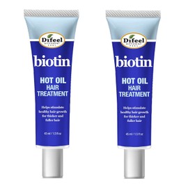 Difeel Tratamiento Capilar de Aceite Caliente con Biotina 1.5 oz. (Paquete de 2) - Tratamiento de aceite caliente con biotina