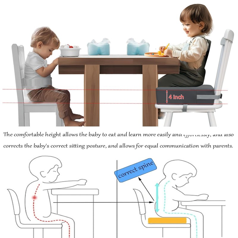 Eiury Toddler Booster Seat Dining Table Kitchen Chair, Waterproof Anti-Scratch