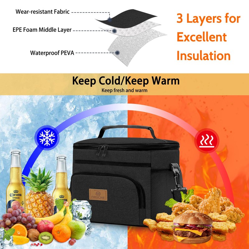 Adtefon Cooler Bag Insulated Large Soft Lunch Bag for Men