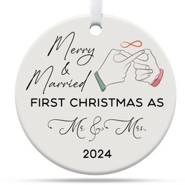 First Christmas Mr & Mrs Ornament 2024, Just Married Ornaments