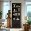 Furniwell Industrial Bookshelf and Bookcases with Doors Modern Bookshelf Cabinet