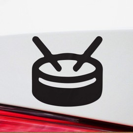 Decal Stickers of Drum 1 (Black) (Set of 2) Luxury Weatherproof Vinyl Decal Stickers for Laptop Desktop Smartphone Car Dirt Bike Wall Room Mason Jar Bathtub Door Skateboard Console - ANDstic101606BL