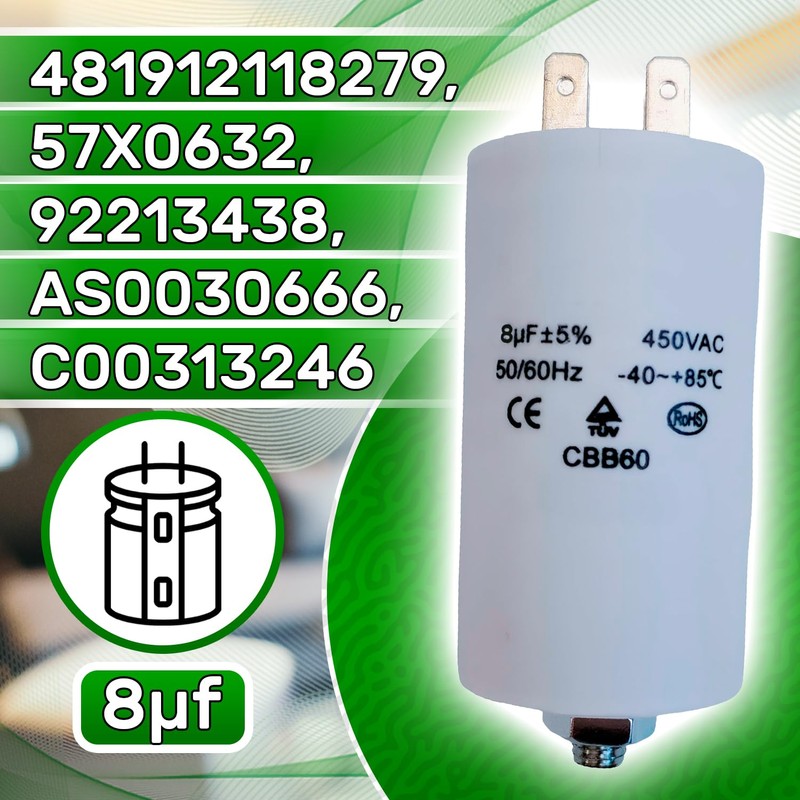 Capacitor 8µf CBB60 Rated Voltage 450 V Starting Capacitor ONIX