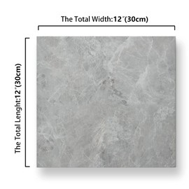 CHICHOME 16-Pack 12x12 Inch Grey Peel and Stick Floor Tile Bathroom Waterproof Marble Vinyl Flooring Tiles Self Adhesive Removable Kitchen Stick Floor Tiles Decorative for Bedroom Basement Floor