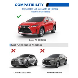 Wonderdriver Lockable Roof Rack Cross Bars 300lbs Compatible with Lexus RX 2016-2022 RX350 RX350L RX450h RX450hL(with Flush Side Rails),Heavy Duty Aluminum Roof Rails Crossbars Black Rooftop Luggage