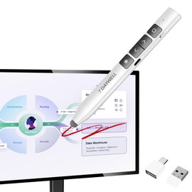 Presentador Inalambrico para Diapositivas, PowerPoint Control Remoto con 2 en 1 USB Tipo C, Recargable Clickers de Presentación para Presentaciones Compatible con, Windows, Mac Os, Andorid (blanco)
