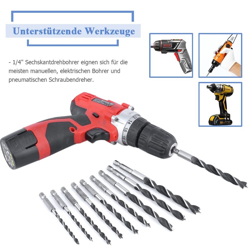 Mesee 10 Piece 1/4 Inch Hex Shank HSS Drill Bit