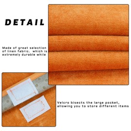 NB Sofa Armrest Organize remote holder bedside caddy organizer with 5 pockets，non-slip couch remote control holder couch armchair caddy accessories (Orange, 35"x12.4")