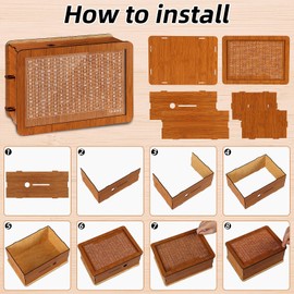 WenmthG 3Pcs 10000 Larger Size Savings Challenge Box for Adults Kids - Cash Vault Wooden Money Savings Box - Wooden Cash Coin Piggy Bank with Counter and Dry Erase Pen - Brown Kakeibo Money Bank