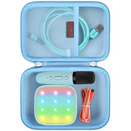 Elonbo Carrying Case for YLL/for VERKB/for Darkant/for UMEIJA Mini Karaoke Machine for Kids Adults, Portable Bluetooth Speaker Travel Bag, Wireless Microphones Storage Holder, Blue