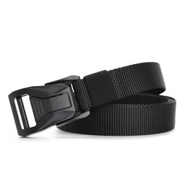 2.5 cm Wide Skinny Nylon Belt Quick Release Metal Buckle Tactical Belt for Men, black