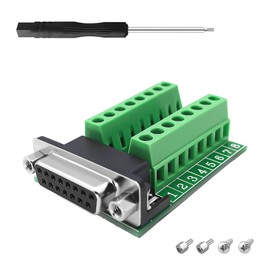 YIMATEECO DB9 Breakout Board, DB9 Female to Screw Terminal Block RS232 D-SUB to 9Pin Solderless Terminal Block Adapter Converter Connector Interface Breakout Conversion Board (DB9 Female, 1 Pack)