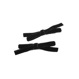 VingTAINE H7720-BK Hair Clip, Set of 2, Beak Clip, Ribbon, Mini, Velvet, Hair Accessory, Elegant, Adult Casual, Simple, Gift, Present