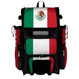 Boombah Superpack Hybrid Rolling Bat Bag - Wheeled & Backpack Version - Mexico Kelly Green/Red/White
