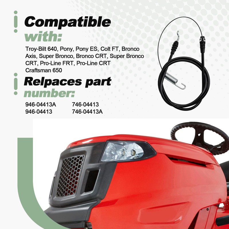 Quctaki Forward Cable Compatible with Craftsman 650 Troy-Bilt Pony ES
