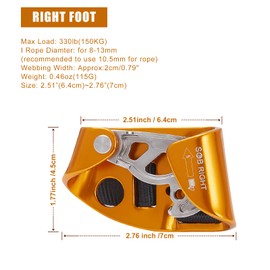 Foot climbing clamp, climbing foot lift right for mountaineering, climbing, fire rescue or technical protection