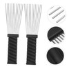 Healeved 2Pcs Hairdressing Steel Needle Combs Durable Salon Styling Tools