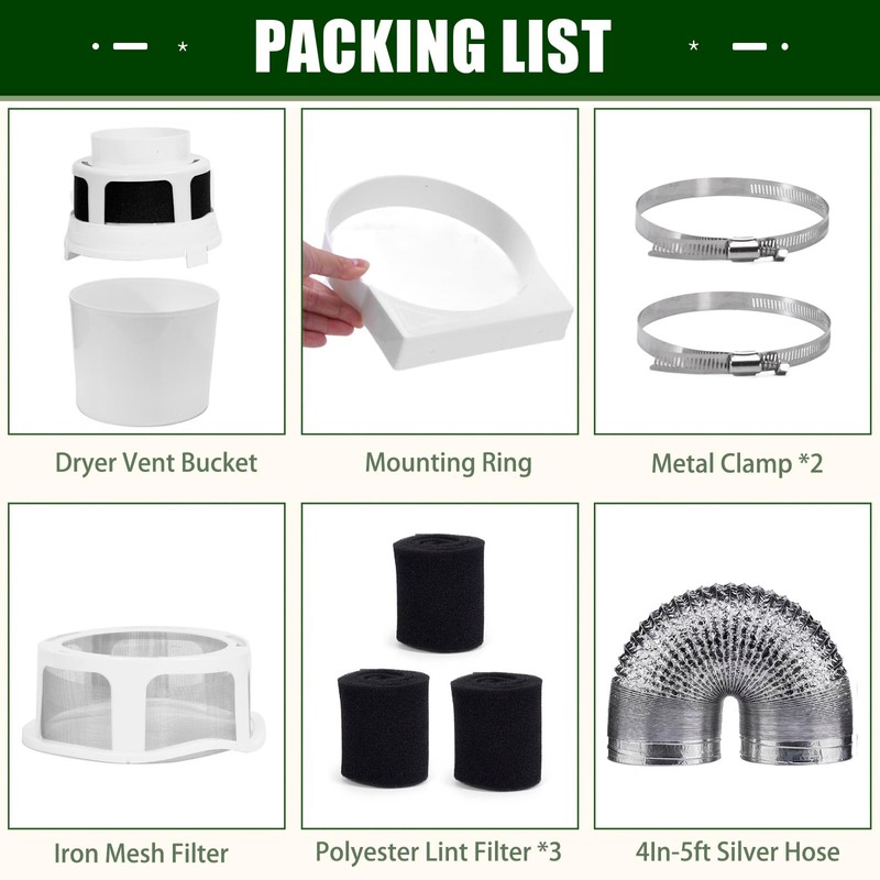 Upgraded Version - VIWINVELA 3 IN 1 Indoor Dryer Vent
