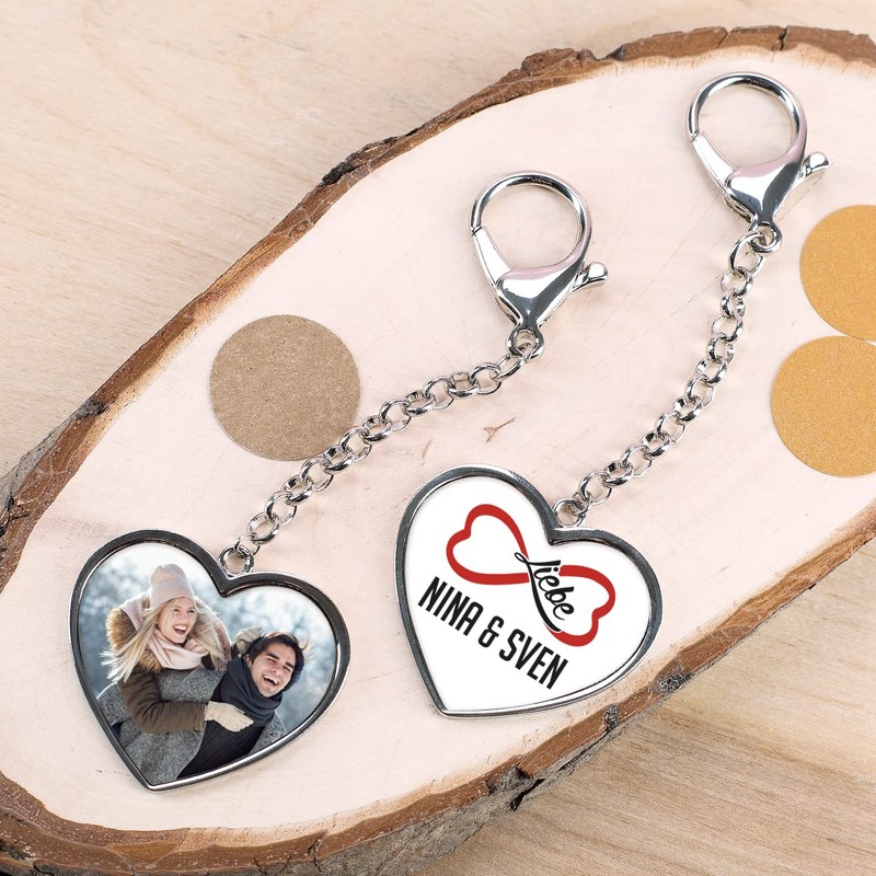 Herz & Heim® Metal Heart Shape Keyring with Your Own