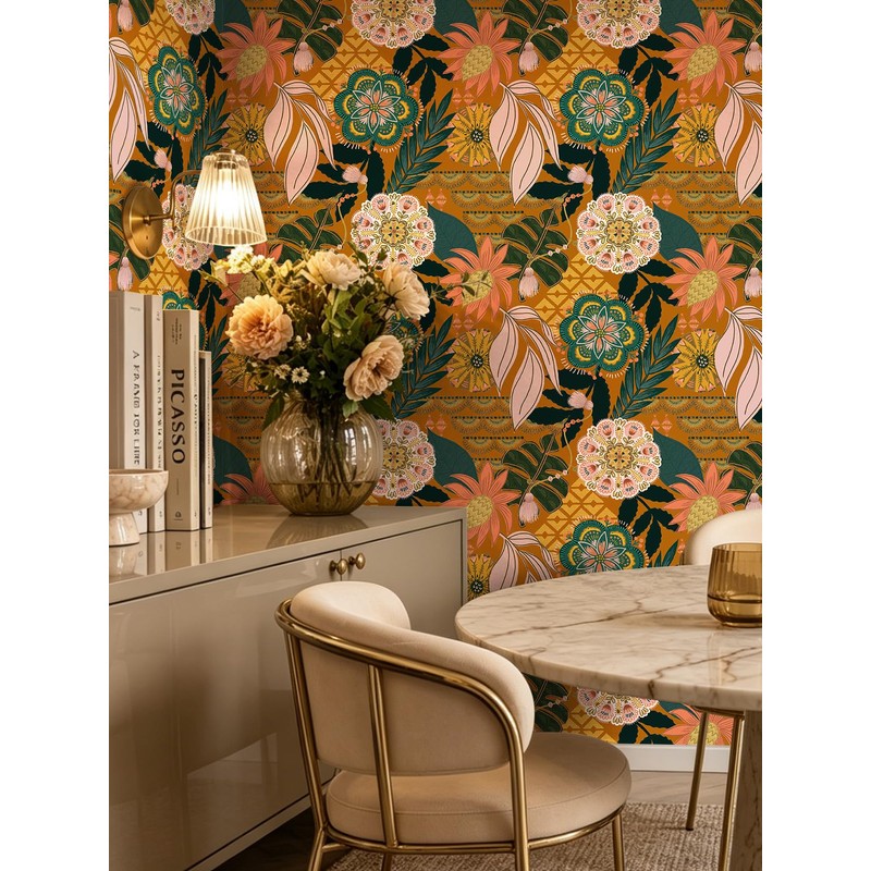 Wallpaper Peel and Stick Renter Friendly Textured Wallpaper Boho