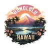 Honolulu Hawaii A Souvenir Fridge Magnet 4-Inch