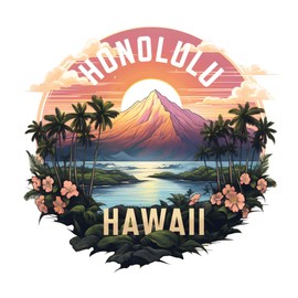 Honolulu Hawaii A Souvenir Fridge Magnet 4-Inch