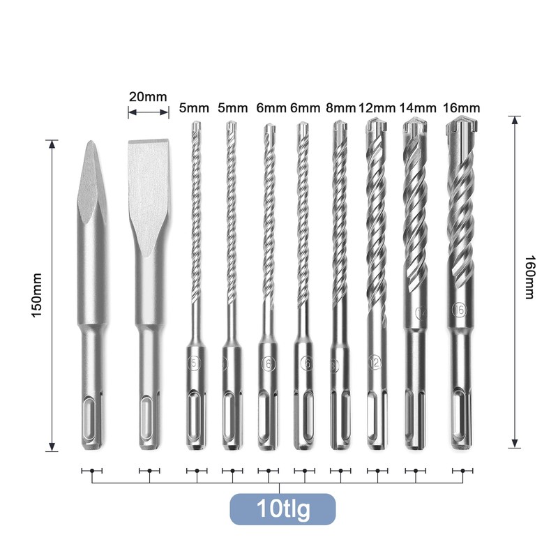 MOXPIFY SDS Plus Drill Bit Set Diameter 5 mm 5