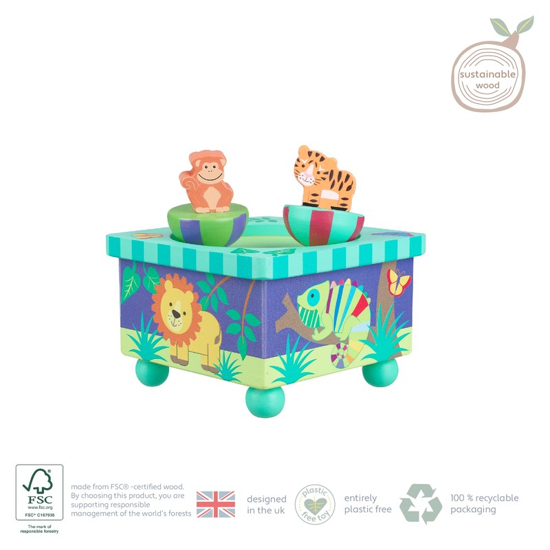 Orange Tree Toys Wooden Music Box, Wood, Multicolour, One Size