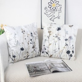 NIULAA Velvet Cushion Cover, 45 x 45 cm, Set of 2, Decorative Cushion Covers, Sofa Cushion, Modern Decorative Cushion, Country House Style Cushion Covers, Aesthetic Couch Cushion Set, Cuddly Cushion,