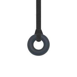 Sensory Oojamabobs - Ring Pendant chew Necklace - Autism - Black with Lanyard (6 Designs Available!) (54cm, Plain Black)