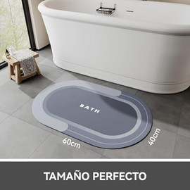 LYSSIID Alfombrilla De Baño Absorbente,Alfombrilla De Ducha,Alfombrilla De Baño Antideslizante Absorbente,Secado Rápido,Adecuada para Baño,Dormitorio,Cocina. (Azul-01, 40X60CM)