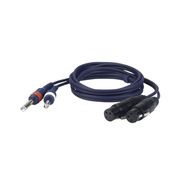 1,5 mtr 2 XLR M/2x Jack 6.3mm