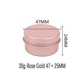 Aluminum Tin Jar with Screw Cap Rose Gold, 12Pcs Rose Gold Aluminum Tin Jar with Screw Lid Empty Refillable Aluminum Round Tin Containers,Screw Top Round Tin Cans Aluminum Tin Jar with Screw Lid, 30g