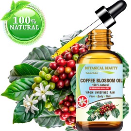 Botanical Beauty COFFEE BLOSSOM OIL 100% Natural 0.5 Fl.oz.- 15 ml. Coffee Essential Oil for FACE, SKIN, BODY, HAIR, NAILS Beauty Skin Moisturizer Oil, Skin Nourishing Oil, Perfume making, Soap making