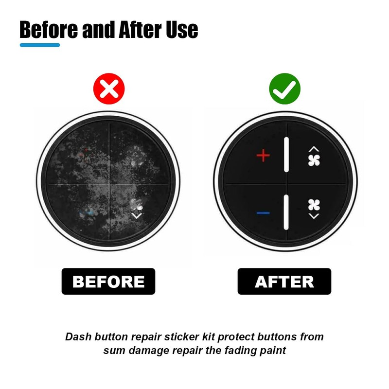 AC Dash Button Repair Kit, AC Dash Switch Label Replacement