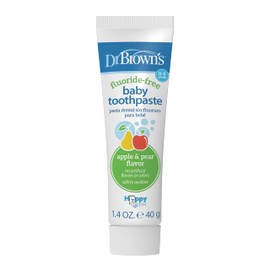 Dr. Brown's Fluoride-Free Baby Toothpaste, Safe to Swallow, Apple Pear, 1-Pack, 1.4oz/40g, 0-3 years