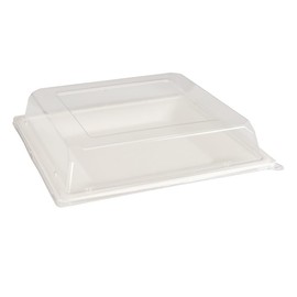 NatureZway Pro offers 125-Pack of 10" Square Plate PET Clear Lids: Versatile, Convenient, and Eco-Friendly Solution for Your Food Packaging Needs - Freezer, Microwave Safe, and Heat Resistant