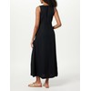 The Drop Women's Blanca Linen Button Front V-Neck Maxi Dress,