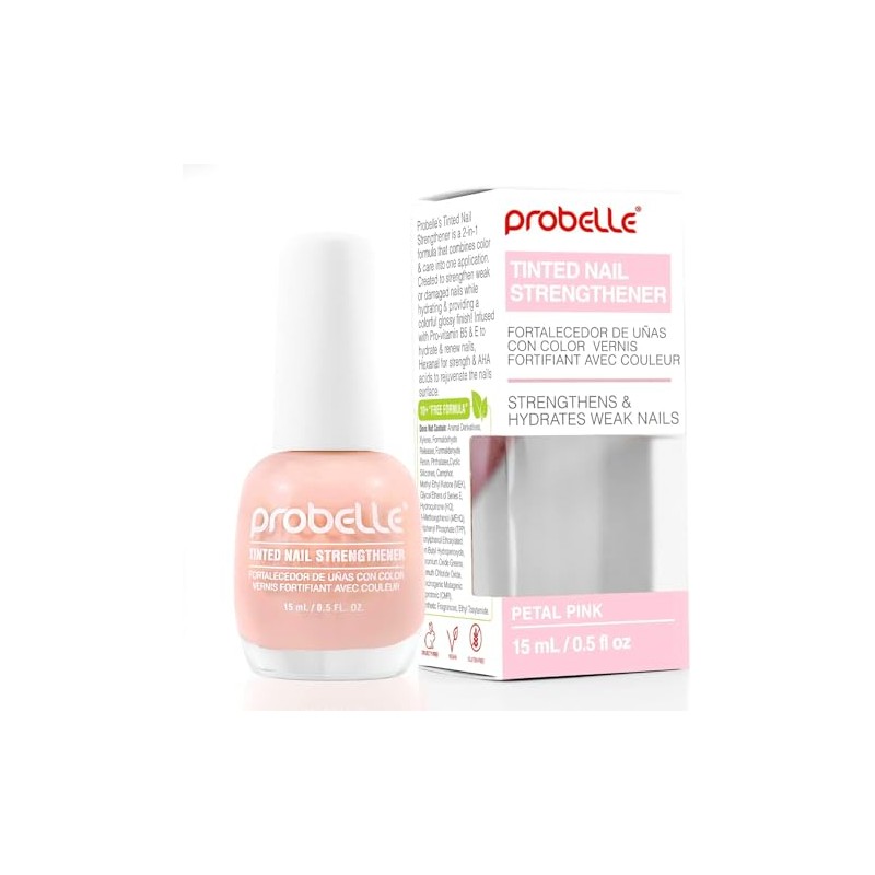 Probelle Fortalecedor de Uñas Tintado Rosa Pétalo 0.5 oz