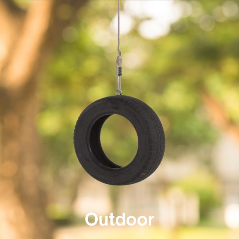 h2i Children's Tyre Swing Rope Set Including Carabiner for Hanging