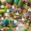 Exasinine Mini Rabbit Easter Bunny Miniature Figure Animal Model Fairy