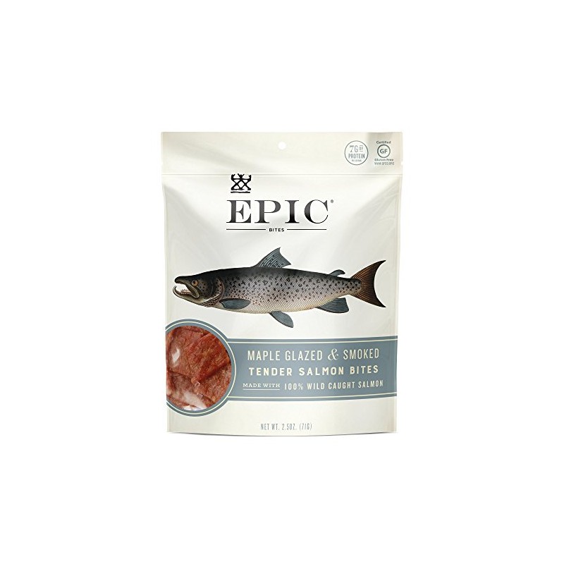 Epic Provisions Jerky Bites, 100% Wild Caught, Maple Glazed &