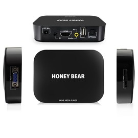 HONEY BEAR Full HD 1080P Media Player TV Box HDMI USB SD/MMC MKV Für 2TB Externe Festplatte,MEHRWEG