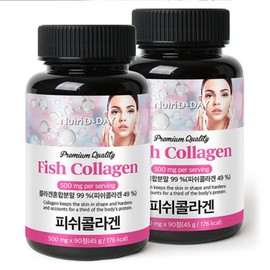 Nutri-D Day Premium Fish Collagen Tablets, 90 tablets, 2 units / 뉴트리디데이 프리미엄 피쉬 콜라겐 타블렛, 90정, 2개