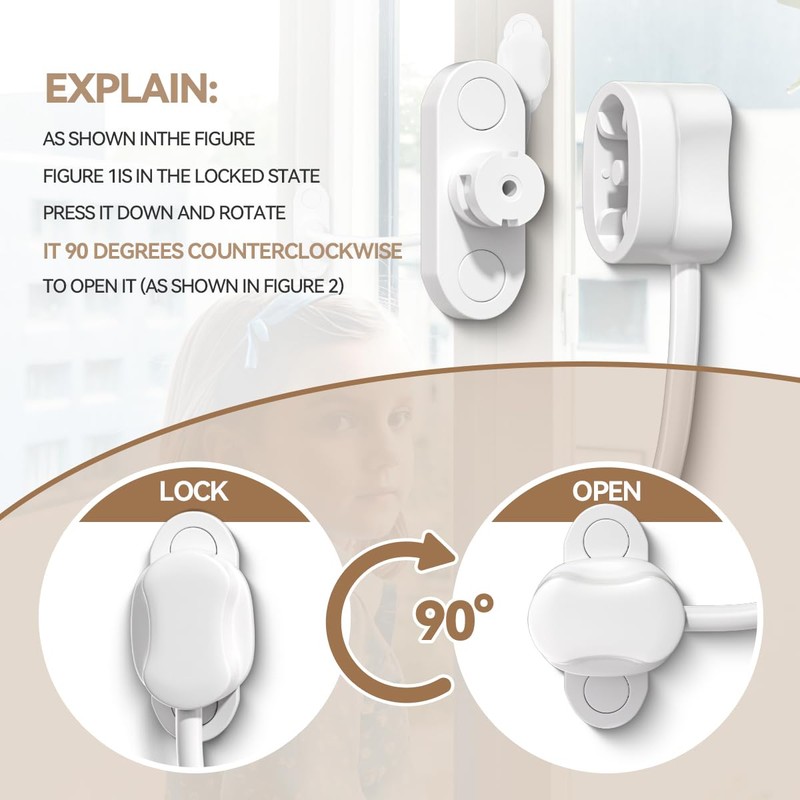 Bwintech Pack of 2 White Keyless Window Restrictor, UPVC Window